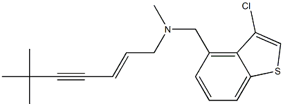 (2E)-6,6,N-Trimethyl-N-(3-chloro-1-benzothiophen-4-ylmethyl)-2-hepten-4-yn-1-amine Struktur