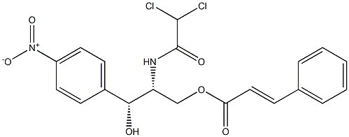 Cinnamic acid [(2R,3R)-3-(4-nitrophenyl)-3-hydroxy-2-[(dichloroacetyl)amino]propyl] ester Struktur