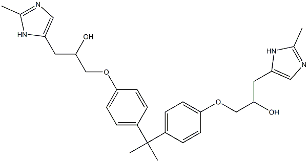 1,1'-(2,2-Propanediyl)bis[(4,1-phenylene)oxy]bis[3-(2-methyl-1H-imidazol-5-yl)-2-propanol] Struktur