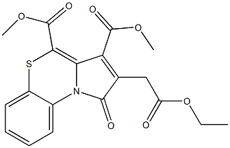 2-[(Ethoxycarbonyl)methyl]-1-oxo-1H-pyrrolo[2,1-c][1,4]benzothiazine-3,4-dicarboxylic acid dimethyl ester Struktur