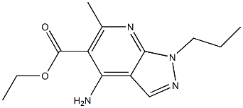 1-Propyl-4-amino-6-methyl-1H-pyrazolo[3,4-b]pyridine-5-carboxylic acid ethyl ester Struktur