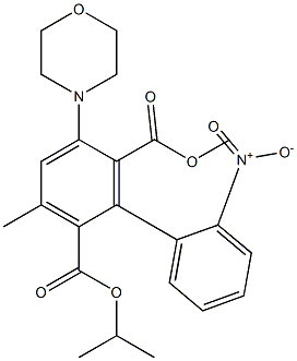 3-Methyl-5-morpholino-6-methoxycarbonyl-2'-nitro-1,1'-biphenyl-2-carboxylic acid isopropyl ester Struktur