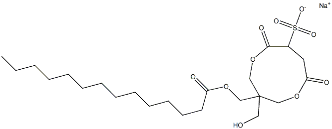 1-(Myristoyloxymethyl)-1-(hydroxymethyl)-4,7-dioxo-3,8-dioxacyclononane-6-sulfonic acid sodium salt Struktur