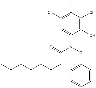 2-(2-Hexylphenoxyacetylamino)-4,6-dichloro-5-methylphenol Struktur