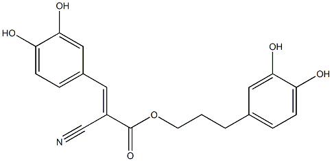 (E)-2-Cyano-3-(3,4-dihydroxyphenyl)acrylic acid 3-(3,4-dihydroxyphenyl)propyl ester Struktur