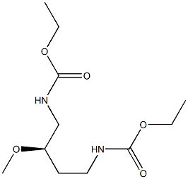 (+)-N,N'-[(R)-2-Methoxy-1,4-butanediyl]biscarbamic acid diethyl ester Struktur