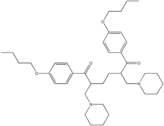 1,6-Bis(4-butoxyphenyl)-2,5-bis(piperidinomethyl)hexane-1,6-dione Struktur