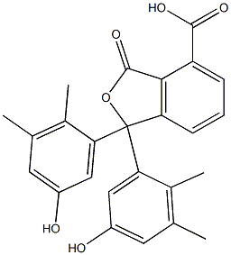 1,3-Dihydro-1,1-bis(5-hydroxy-2,3-dimethylphenyl)-3-oxoisobenzofuran-4-carboxylic acid Struktur