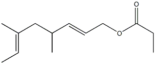 Propionic acid 4,6-dimethyl-2,6-octadienyl ester Struktur