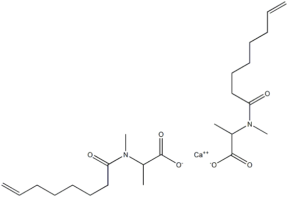 Bis[2-[N-methyl-N-(7-octenoyl)amino]propionic acid]calcium salt Struktur