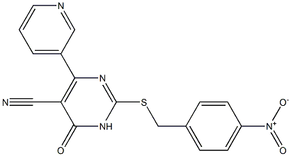 6-(3-Pyridinyl)-5-cyano-2-(4-nitrobenzyl)thiopyrimidin-4(3H)-one Struktur