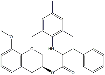 (S)-2-(2,4,6-Trimethylphenylamino)-3-phenylpropanoic acid 8-methoxychroman-3-yl ester Struktur