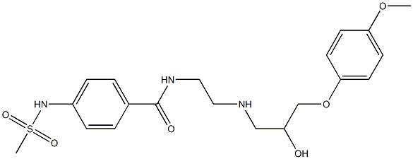 4-Methylsulfonylamino-N-[2-[2-hydroxy-3-(4-methoxyphenoxy)propylamino]ethyl]benzamide Struktur