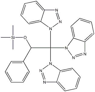 1-Phenyl-1-(trimethylsilyl)oxy-2,2,2-tris(1H-benzotriazol-1-yl)ethane Struktur