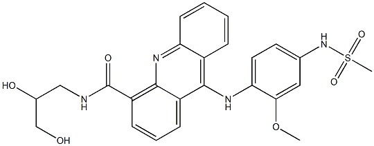 N-[4-[[4-[N-(2,3-Dihydroxypropyl)carbamoyl]-9-acridinyl]amino]-3-methoxyphenyl]methanesulfonamide Struktur