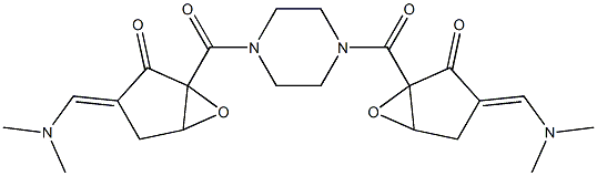 2,2'-(Piperazine-1,4-diyl)dicarbonylbis[2,3-epoxy-5-(dimethylaminomethylene)-1-cyclopentanone] Struktur