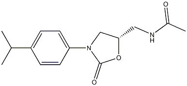 (5S)-5-Acetylaminomethyl-3-[4-isopropylphenyl]oxazolidine-2-one Struktur