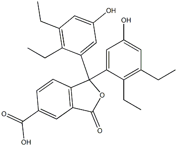 1,1-Bis(2,3-diethyl-5-hydroxyphenyl)-1,3-dihydro-3-oxoisobenzofuran-5-carboxylic acid Struktur