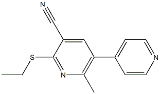 5-(4-Pyridinyl)-6-methyl-2-(ethylthio)pyridine-3-carbonitrile Struktur