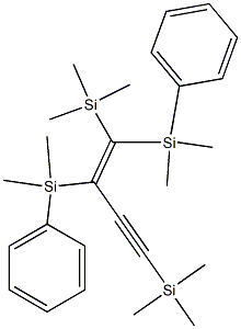 (E)-1,4-Bis(trimethylsilyl)-1,2-bis(phenyldimethylsilyl)-1-buten-3-yne Struktur