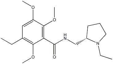 3-Ethyl-2,5,6-trimethoxy-N-[[(2S)-1-ethylpyrrolidin-2-yl]methyl]benzamide Struktur