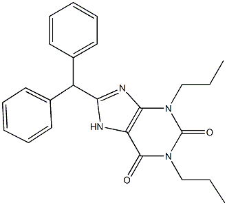 1,3-Dipropyl-8-diphenylmethylxanthine Struktur