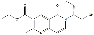 6-[(R)-1-(Hydroxymethyl)propyl]-2-methyl-5-oxo-5,6-dihydro-1,6-naphthyridine-3-carboxylic acid ethyl ester Struktur