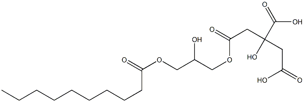 Citric acid dihydrogen 1-(2-hydroxy-3-decanoyloxypropyl) ester Struktur