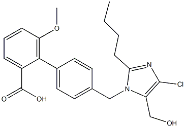 4'-[(2-Butyl-4-chloro-5-hydroxymethyl-1H-imidazol-1-yl)methyl]-6-methoxy-1,1'-biphenyl-2-carboxylic acid Struktur