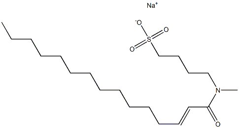 4-[N-(2-Pentadecenoyl)-N-methylamino]-1-butanesulfonic acid sodium salt Struktur