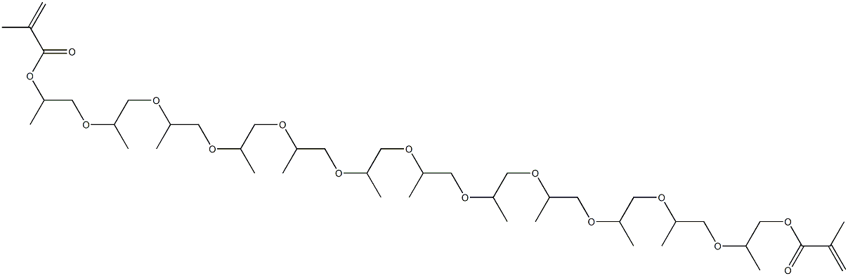 Dimethacrylic acid 2,5,8,11,14,17,20,23,26,29,32,35-dodecamethyl-3,6,9,12,15,18,21,24,27,30,33-undecaoxapentatriacontane-1,35-diyl ester Struktur