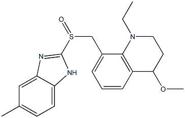 1-Ethyl-1,2,3,4-tetrahydro-4-methoxy-8-(5-methyl-1H-benzimidazol-2-ylsulfinylmethyl)quinoline Struktur