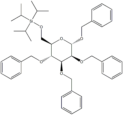 1,2,3,4-Tetra-O-benzyl-6-O-triisopropylsilyl-a-D-mannopyranose Struktur