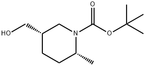 tert-butyl (2R,5S)-5-(hydroxymethyl)-2-methylpiperidine-1-carboxylate Struktur