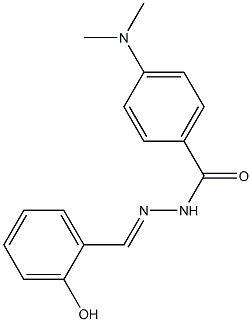 4-(dimethylamino)-N'-[(1E)-(2-hydroxyphenyl)methylidene]benzohydrazide Struktur