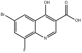 6-bromo-8-fluoro-4-hydroxyquinoline-3-carboxylic acid Struktur