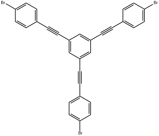 1,3,5-三((4-溴苯基)乙炔基)苯 結(jié)構(gòu)式