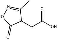 2-(3-methyl-5-oxo-4,5-dihydro-1,2-oxazol-4-yl)acetic acid Struktur