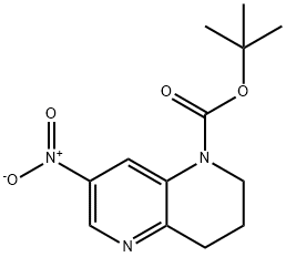 tert-butyl 7-nitro-3,4-dihydro-1,5-naphthyridine-1(2H)-carboxylate Struktur