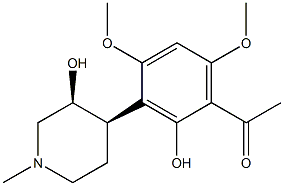 Ethanone, 1-[2-hydroxy-3-[(3S,4R)-3-hydroxy-1-methyl-4-piperidinyl]-4,6-dimethoxyphenyl]- Struktur