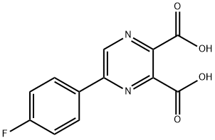 5-(4-Fluoro-phenyl)-pyrazine-2,3-dicarboxylic acid Struktur