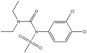 1-(3,4-dichlorophenyl)-3,3-diethyl-1-methanesulfonylurea Struktur