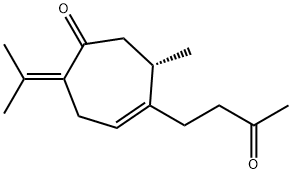 2-Isopropylidene-6-methyl-5-(3-oxobutyl)-4-cyclohepten-1-one Struktur