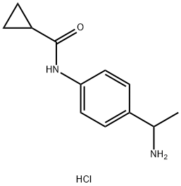 N-[4-(1-aminoethyl)phenyl]cyclopropanecarboxamide hydrochloride Struktur