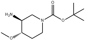 tert-butyl (3S,4S)-3-amino-4-methoxypiperidine-1-carboxylate Struktur