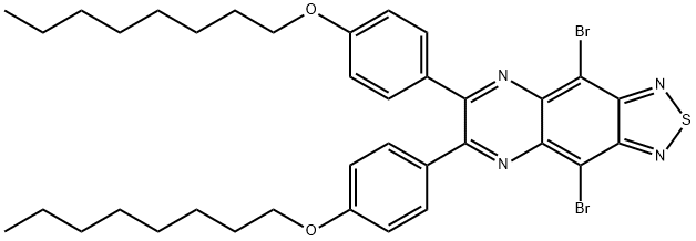 4,9-dibromo-6,7-bis(4-(octyloxy)phenyl)-[1,2,5]thiadiazolo[3,4-g]quinoxaline Struktur