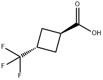 trans-3-(trifluoromethyl)cyclobutane-1-carboxylic acid Struktur