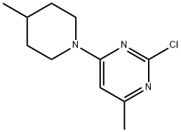 2-Chloro-4-(4-methylpiperidin-1-yl)-6-methylpyrimidine Struktur