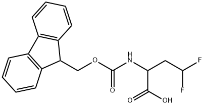 2-({[(9H-fluoren-9-yl)methoxy]carbonyl}amino)-4,4-difluorobutanoic acid Struktur