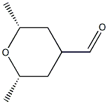 (2R,6S)-2,6-dimethyltetrahydro-2H-pyran-4-carbaldehyde Struktur